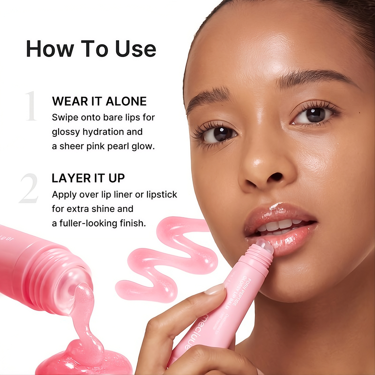 PDRN Peptide Glossy Lip Balm – Hydrating Plumping Lip Gloss